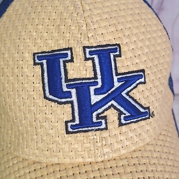 Y2K Twill Straw UK University of Kentucky Wildcats Mesh Trucker Snapback Hat - Picture 5 of 16